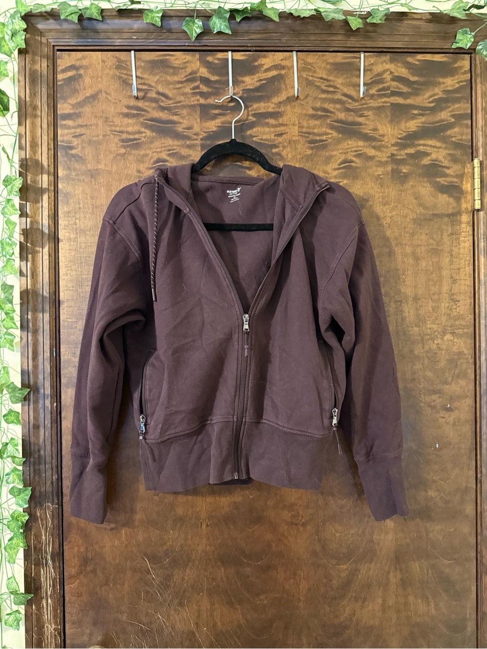 Old Navy Women's Utility Hoodie Jacket in Deep Brown